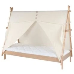 APACHE Lit Enfant Cabane Scandinave - Bois Et Placage Pin - L 90 X L 200 Cm