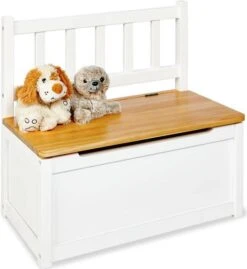 Pinolino Banc Coffre Enfant Pin Massif Laqué Blanc Et Clair Fenna