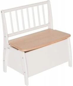 Banc Coffre HĂŞtre Blanc Et Naturel Bambino