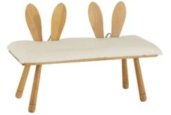 Banc Enfant Oreilles De Lapin Bois Naturel Bunny L 90 Cm