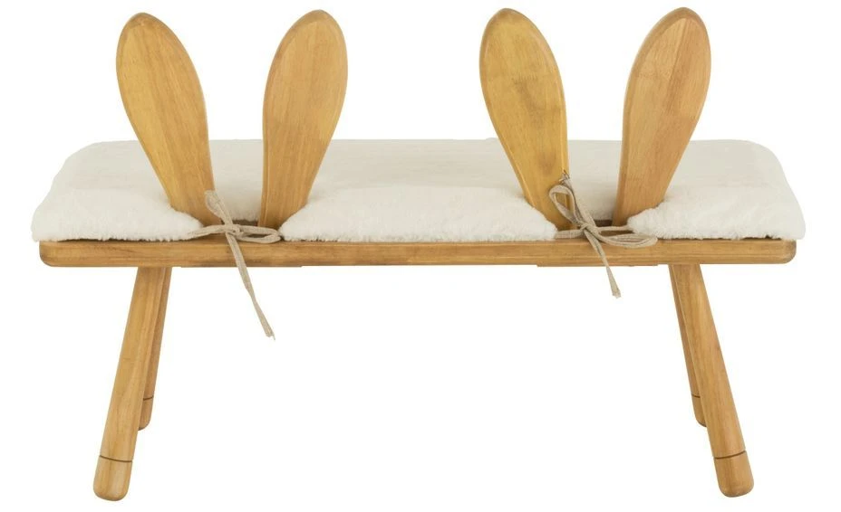 Banc Enfant Oreilles De Lapin Bois Naturel Bunny L 90 Cm – Image 3