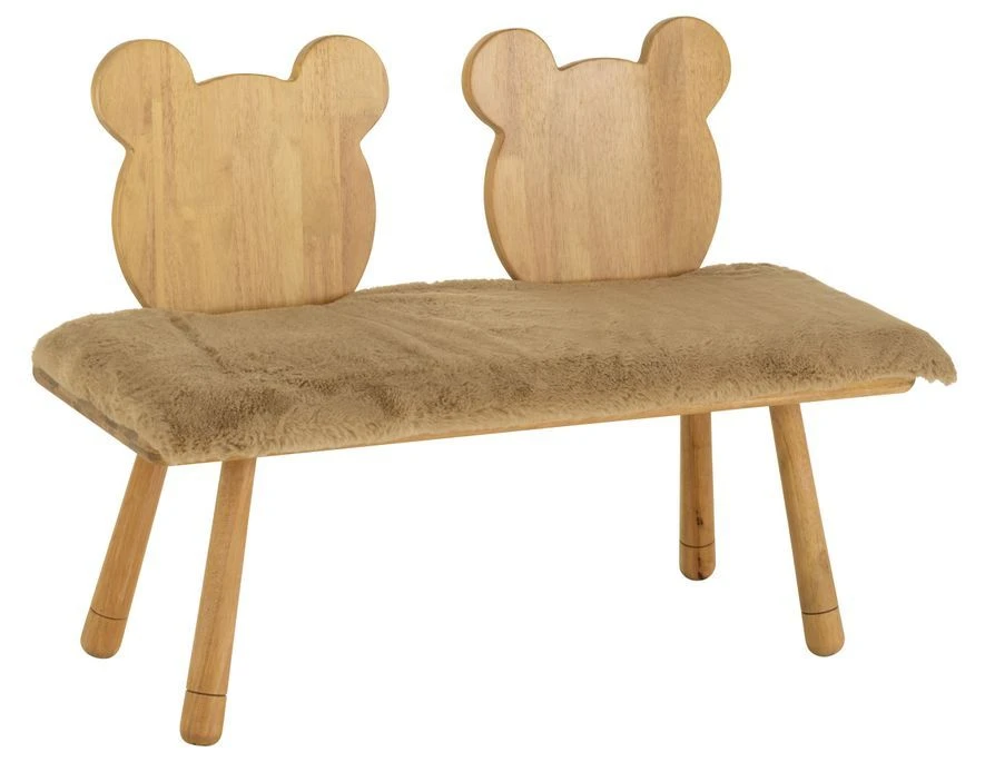 Banc Enfant Ours Bois Naturel Coco L 90 Cm