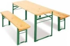 Pinolino Ensemble Pic Nique Pin Massif Clair Et Métal Vert Sepp