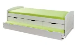 Lit Banquette 4 Tiroirs Pin Massif Blanc Zara 90x200 Cm