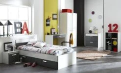 Lit Blanc Et Gris à Tiroirs Arthur