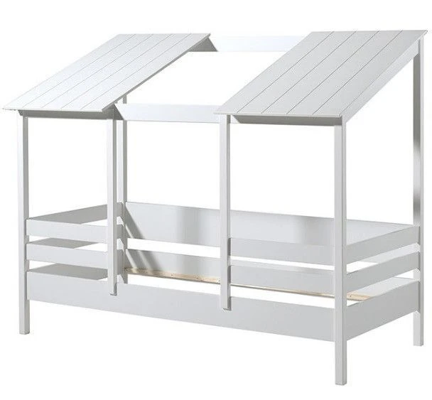 Lit Cabane 90x200 Cm Pin Massif Blanc Remis
