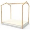 Lit Cabane Bois Massif Clair Et Blanc Casa 140x190 Cm