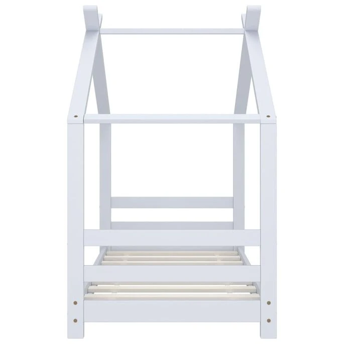 Lit Cabane Enfant Blanc Bois De Pin Massif 70x140 Cm 2 – Image 3