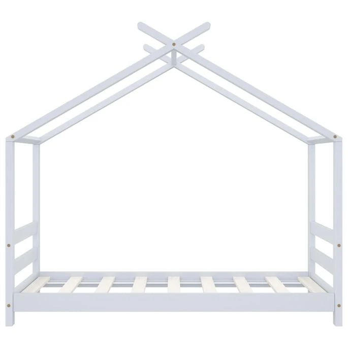 Lit Cabane Enfant Blanc Bois De Pin Massif 70x140 Cm 2 – Image 4