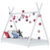 Lit Cabane Enfant Blanc Bois De Pin Massif 70x140 Cm