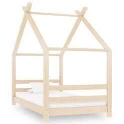 Lit Cabane Enfant Bois De Pin Massif 80x160 Cm 2