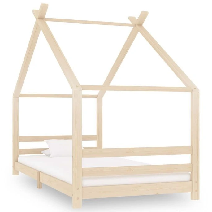 Lit Cabane Enfant Bois De Pin Massif 90 X 200 Cm