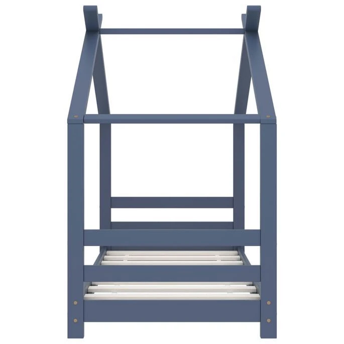 Lit Cabane Enfant Gris Bois De Pin Massif 70x140 Cm 3 – Image 3