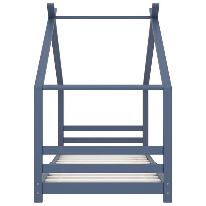 Lit Cabane Enfant Gris Bois De Pin Massif 90x200 Cm – Image 3