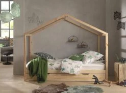 Lit Cabane Gigogne 90x200 Cm Pin Massif Clair Kobi