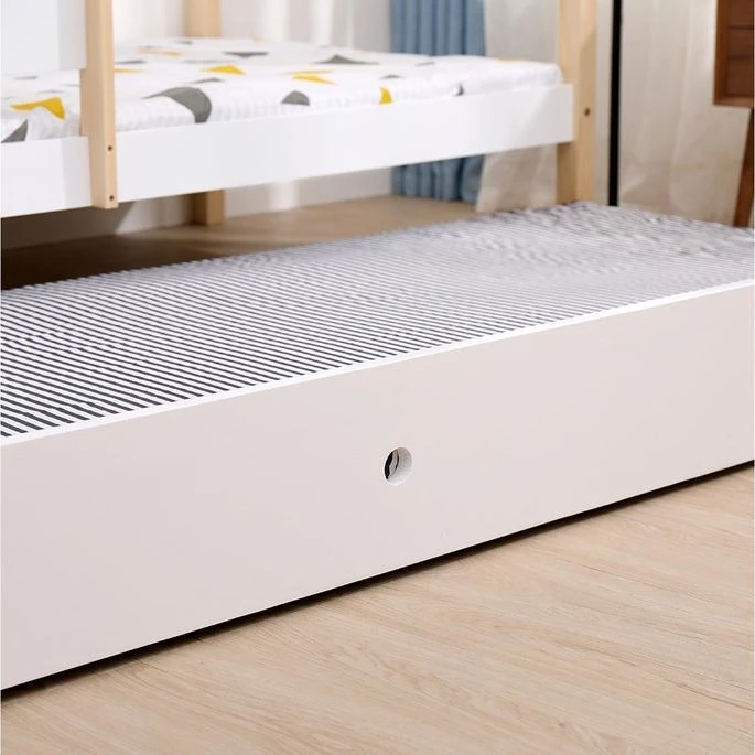 Lit Cabane Gigogne Avec Ardoise Pin Massif Clair Et Blanc Woody 90x190 Cm – Image 12