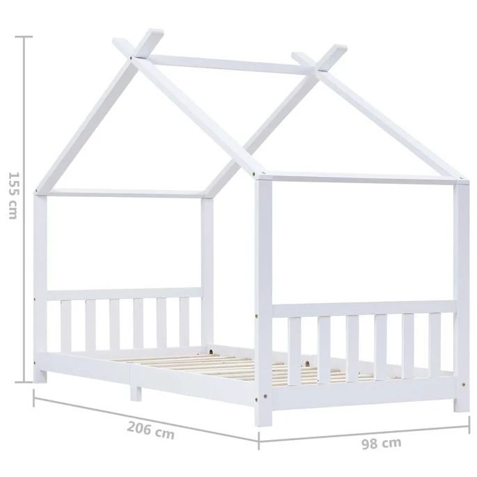 Lit Cabane Pin Massif Blanc Dorma 90x200 Cm – Image 7