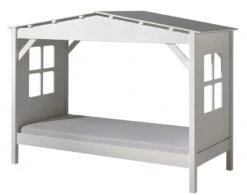 Lit Cabane Pin Massif Blanc Pino 90x200 Cm