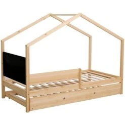 Lit Cabane Pin Massif Clair Idylle 90x190 Cm
