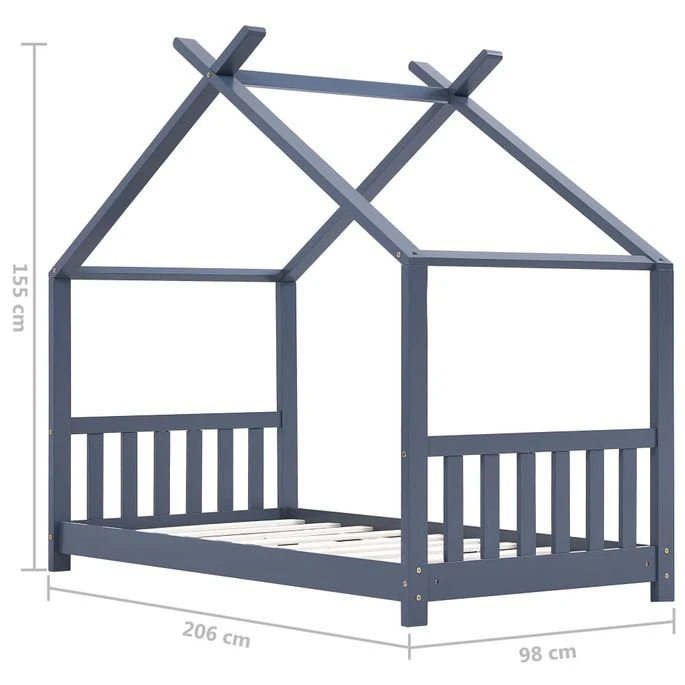 Lit Cabane Pin Massif Gris Dorma 90x200 Cm – Image 6