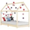 Lit D'enfant Cabane Bois De Pin Massif 70x140 Cm