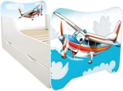 Lit Enfant à Tiroir Et Matelas 70x140 Cm Avion