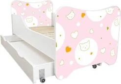 Lit Enfant à Tiroir Et Matelas 70x140 Cm Kitty