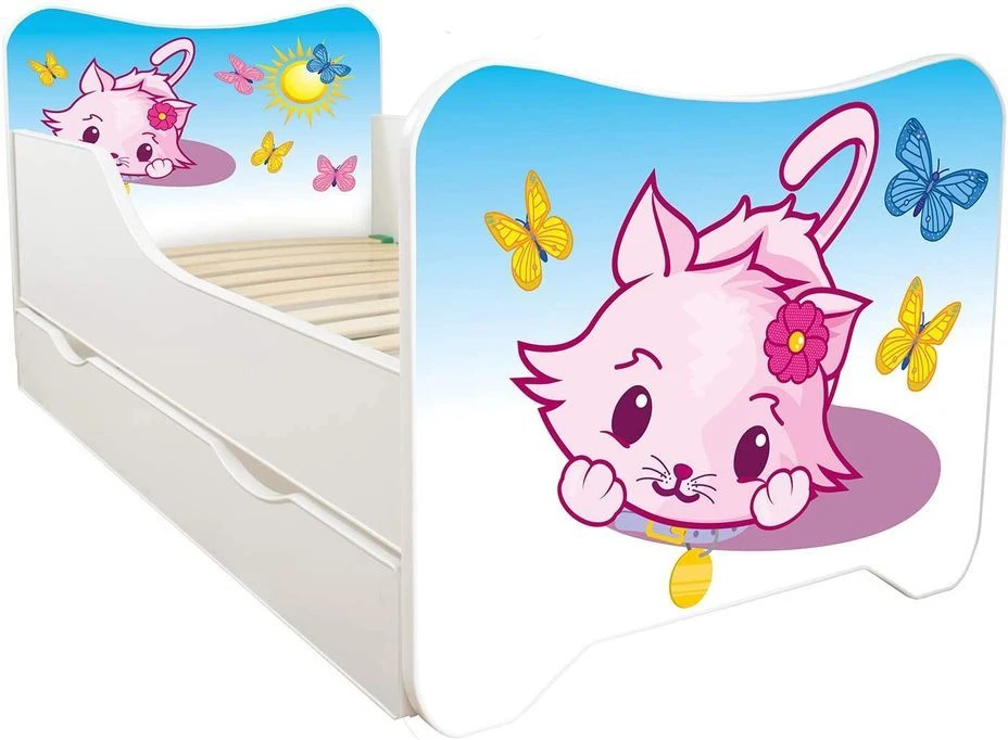 Lit Enfant à Tiroir Et Matelas 70x140 Cm Litttle Kitty – Image 2