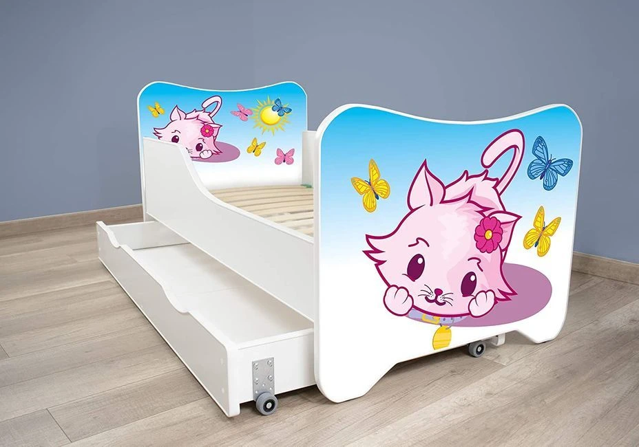 Lit Enfant à Tiroir Et Matelas 70x140 Cm Litttle Kitty – Image 3