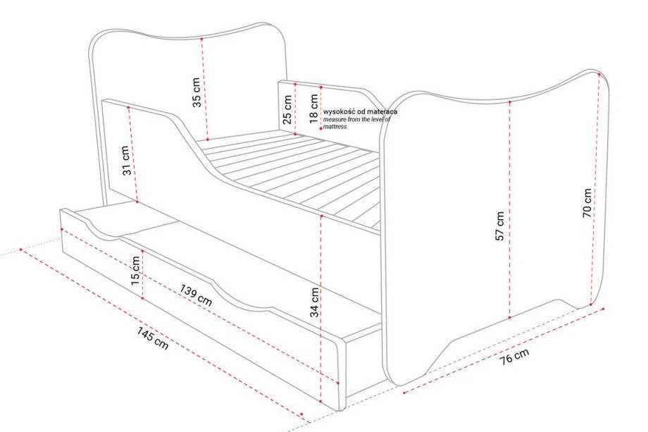 Lit Enfant à Tiroir Et Matelas 70x140 Cm Super Car – Image 4