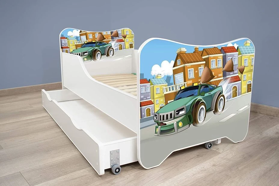 Lit Enfant à Tiroir Et Matelas 70x140 Cm Super Car – Image 3