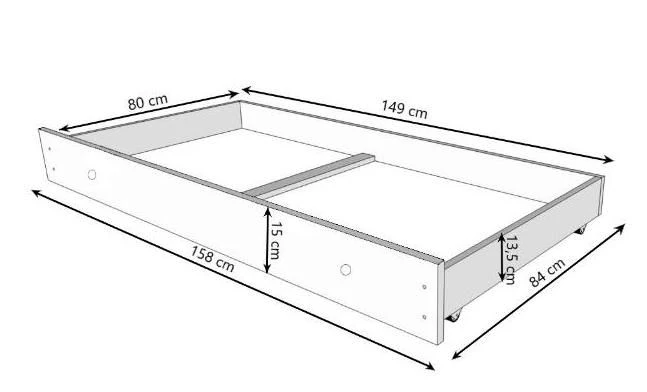 Lit Enfant Avec Tiroirs De Rangement Bois Blanc 80x160 Cm Petit Coeur Rose Kelly – Image 6