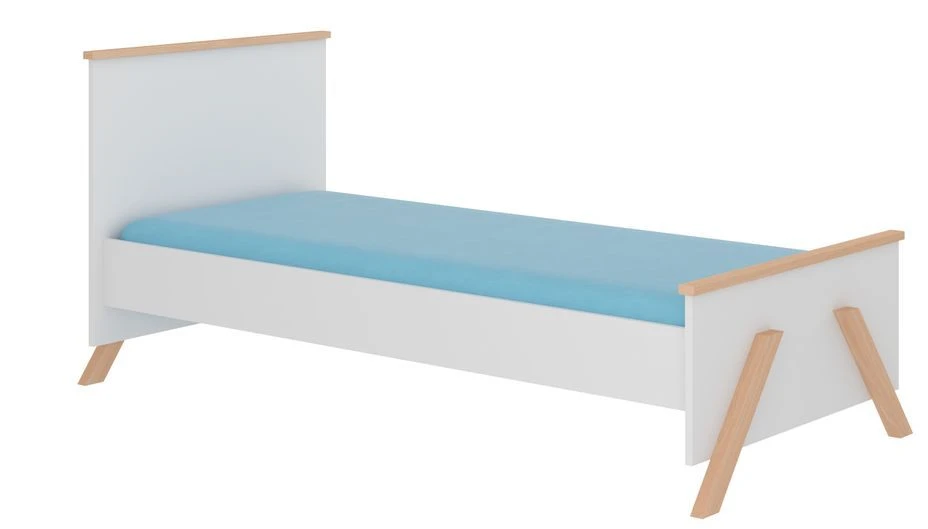 Lit Enfant Bois Pin Naturel Et Blanc 90x200 Cm Avec 2 Tiroirs De Rangement Kandou – Image 3