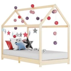 Lit Enfant Cabane Bois De Pin Massif 80x160 Cm