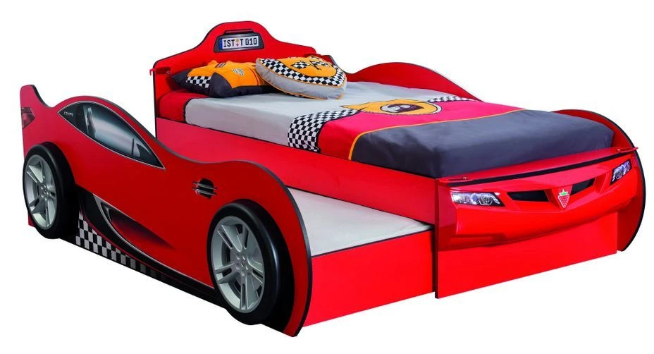 Lit Enfant Gigogne Voiture De Course Rouge Racing Kup 90x190 Cm