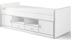 Lit Enfant Multi-rangement 90x200 Cm Bois Blanc Bonny