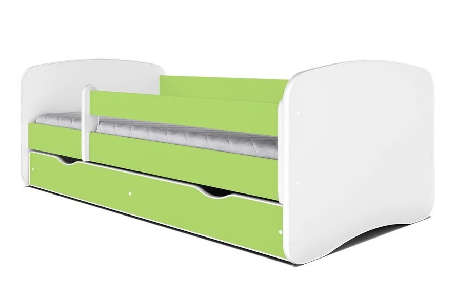 Lit Enfant Vert Avec Sommiers Et Barrière De Sécurité Amovible Drimy – Image 5