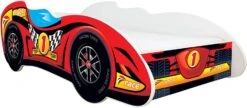 Lit Enfant Voiture F1 Top Car Rouge 70x140 Cm - Sommier Et Matelas Inclus