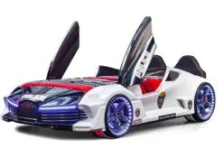 Lit Enfant Voiture De Police Blanche Speed 90x190 Cm
