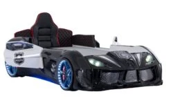 Lit Enfant Voiture De Police Noir Speed 90x190 Cm