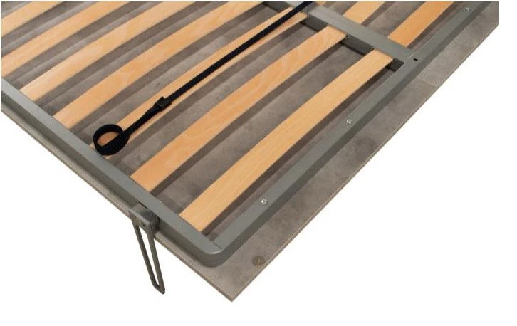 Lit Escamotable 120x190 Cm Avec 1 Meuble Haut Bois Noyer Kanto – Image 3