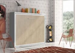 Lit Escamotable Horizontal 140x200 Cm ChĂŞne Clair Valok