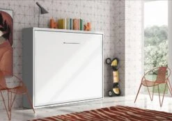 Lit Escamotable Horizontal 160x200 Cm ChĂŞne Blanchi Valok