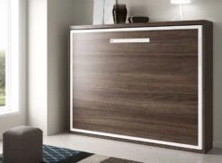 Lit Escamotable Horizontal 160x200 Cm Noyer Valok