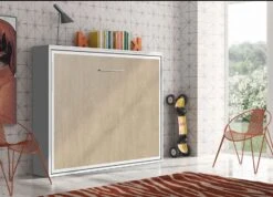 Lit Escamotable Horizontal 80x200 Cm ChĂŞne Clair Valok