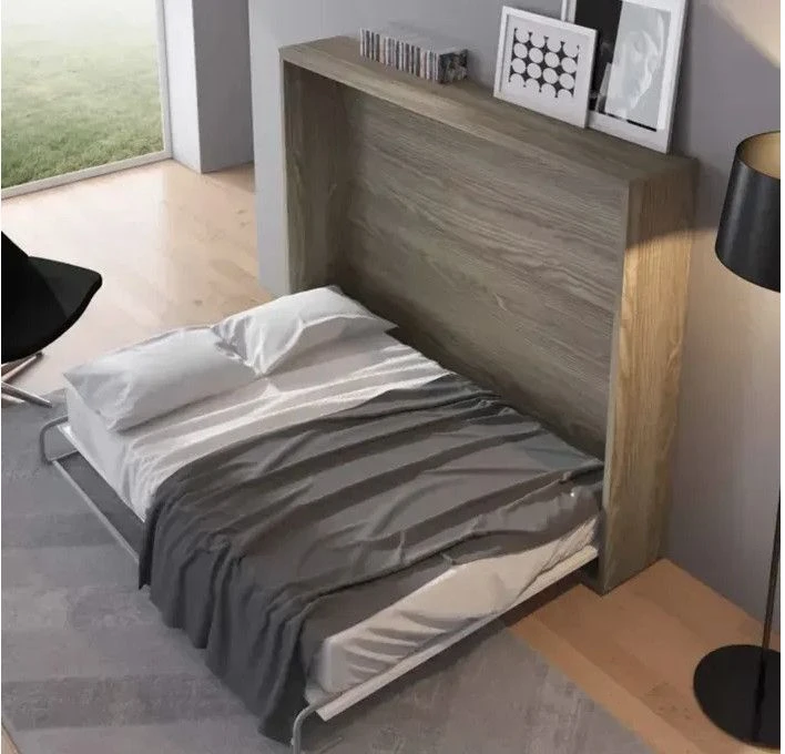 Lit Escamotable Horizontal 90x180 Cm Avec étagères Intérieures Rankar – Image 4