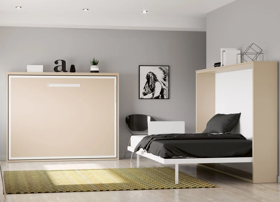 Lit Escamotable Horizontal 90x180 Cm Paula Cadre Métallique - Haut De Gamme