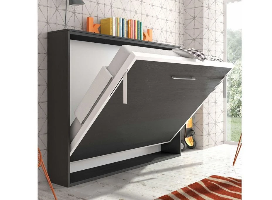 Lit Escamotable Horizontal 90x190 Cm Paula Cadre Métallique - Haut De Gamme – Image 2