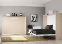 Lit Escamotable Horizontal 90x200 Cm Paula Cadre Métallique - Haut De Gamme