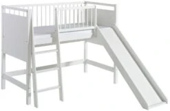 Lit Mezzanine Transformable Hêtre Massif Laqué Blanc Rocky 70